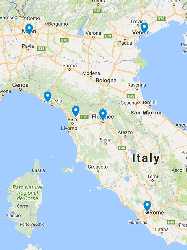 Italy Vacation Map